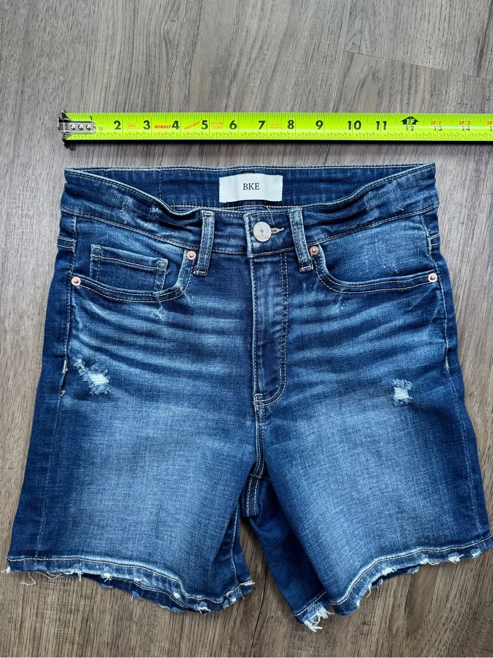 BKE Parker Distressed Denim Shorts Sz 25 Long Inseam Rollable